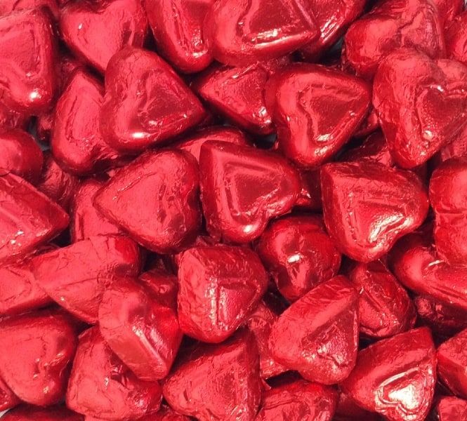 Un coeur rouge en bonbon.